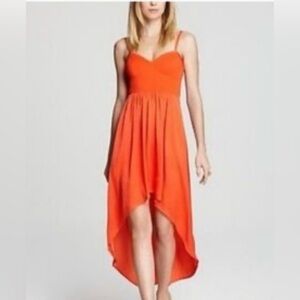 Mimi Chica Loves You Y2K Vibrant Flowy High Low Dress | Coral | Size Small